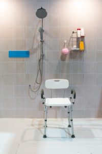 Bathroom safety chair for the elderly.
